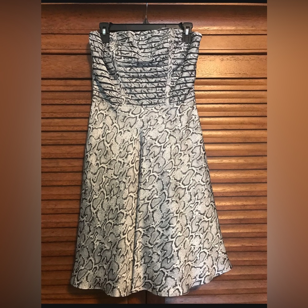 Evening strapless cocktail dress.